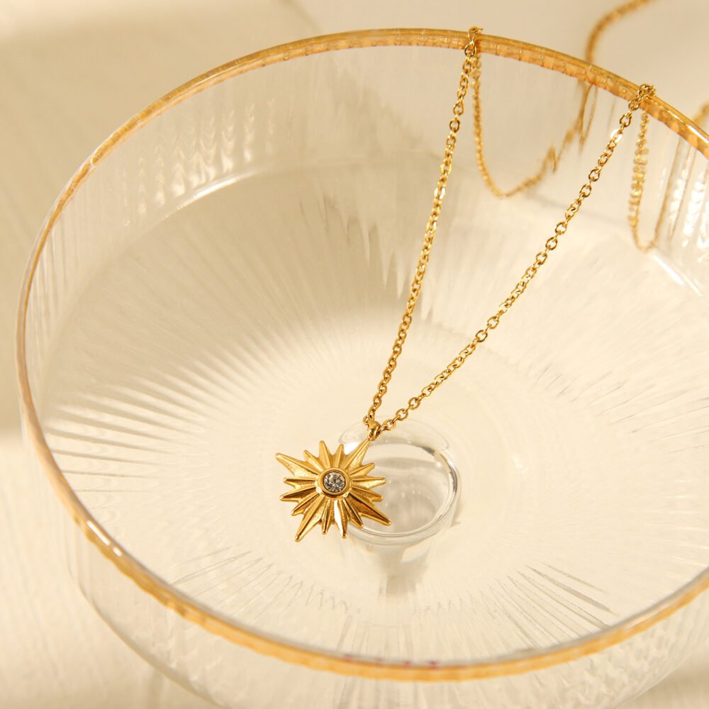 Stainless Steel Eight Pointed Star Necklace - Image 2
