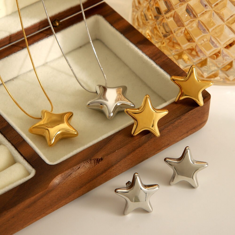 Stainless Steel Star Jewelry Set - Image 3