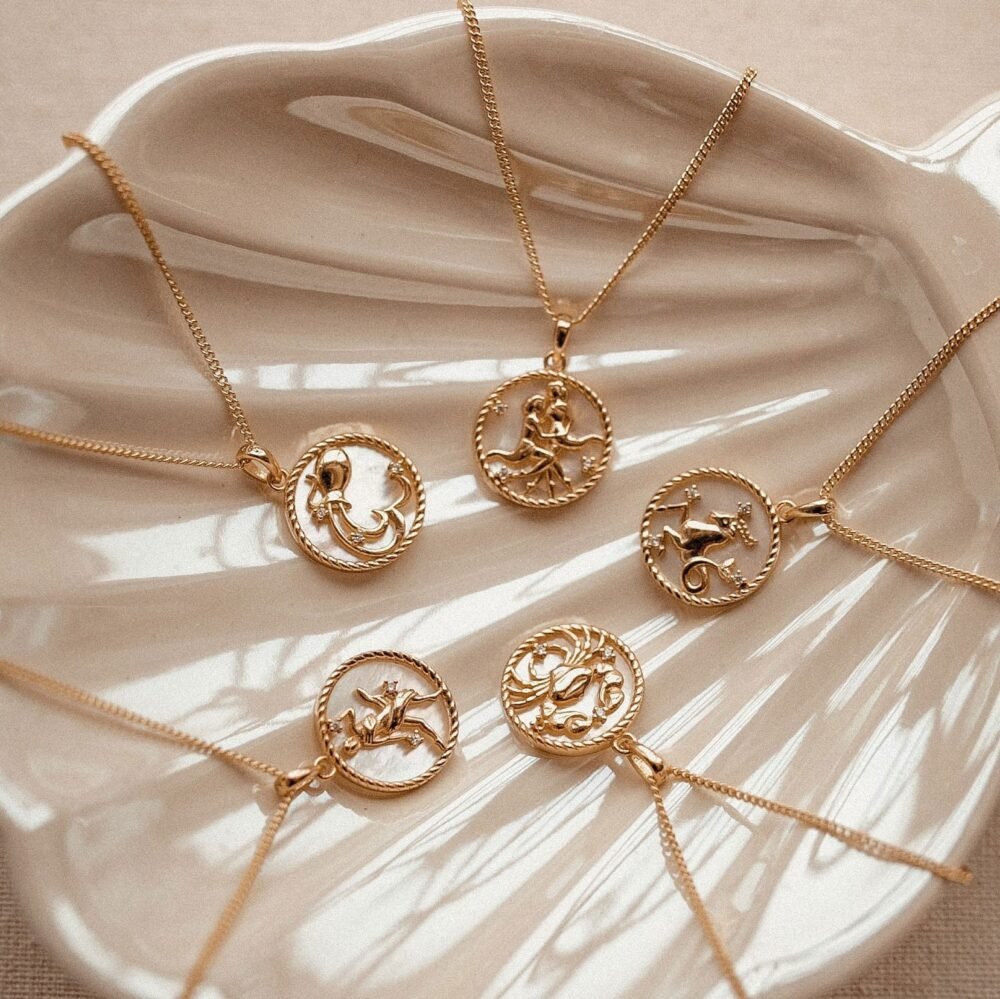 12 Zodiac Signs Shells Twelve Zodiac Signs Coin Necklace - Image 3