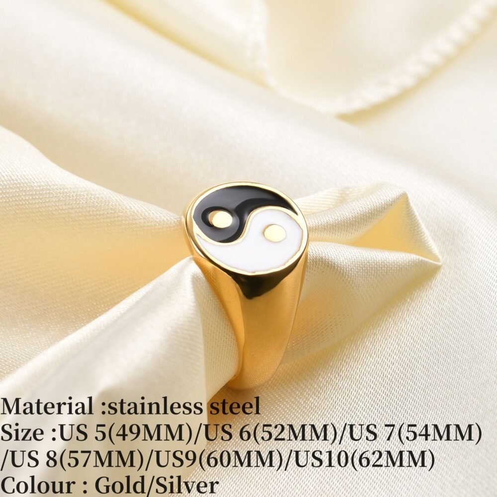 Tai Chi Bagua Yin and Yang ring men's ring jewelry