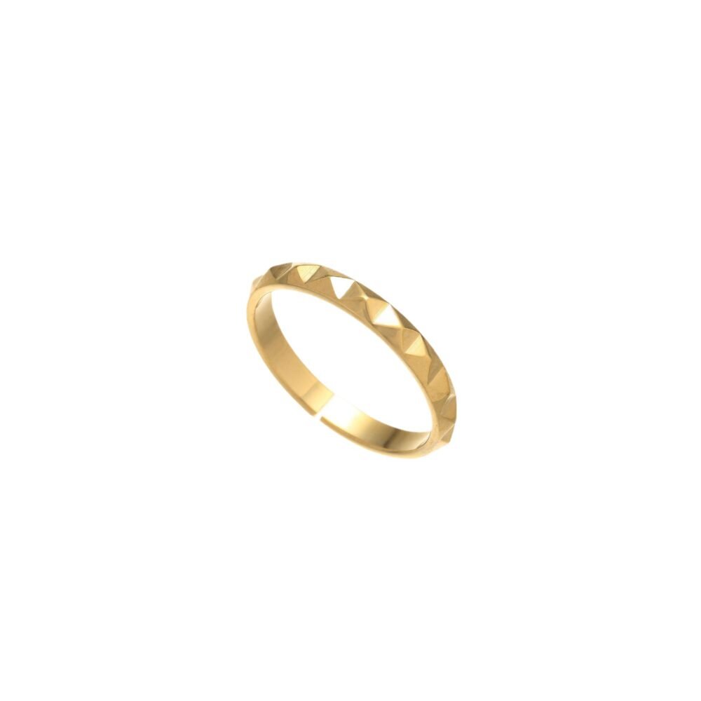 Ring rhombus ring round finger ring multi-faceted 18K hand jewelry - Image 5
