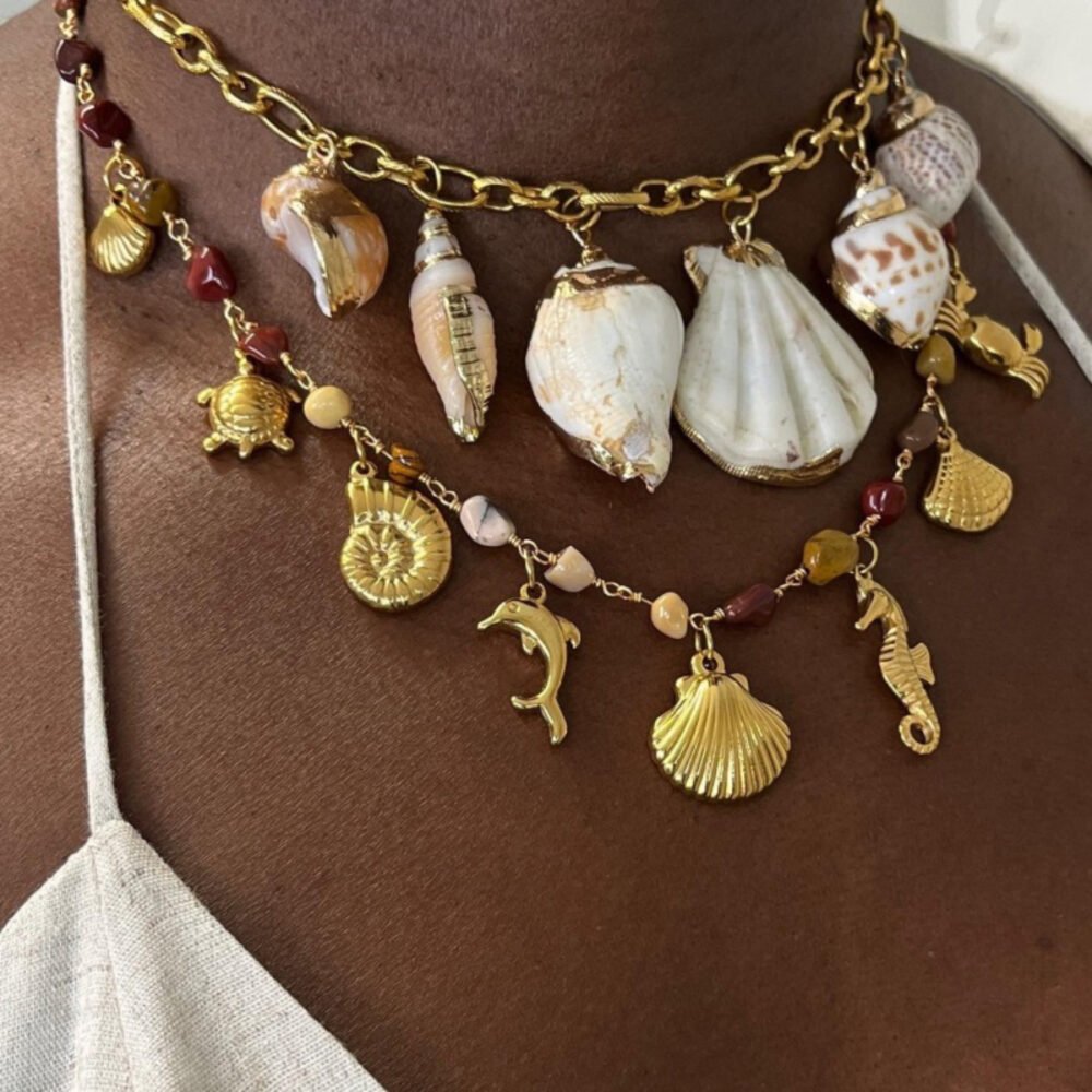 Ocean Summer Pendant Diy Accessories Necklace Crab Seahorse Shell Snail Pendant Necklace - Image 4