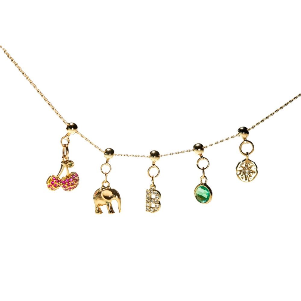 Diy Glue Bead Pendant Zircon Necklace - Image 5