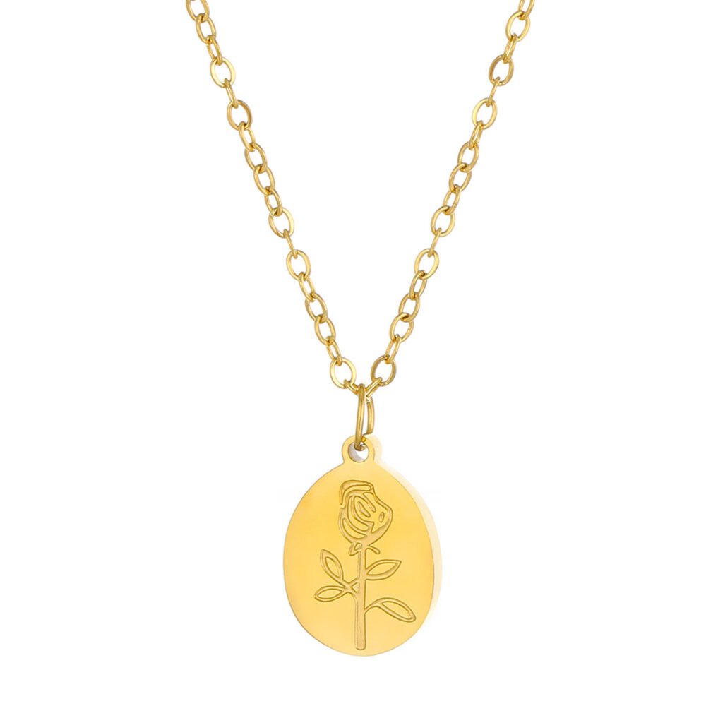 Flower Rose Pendant Necklace Jewelry Set - Image 5