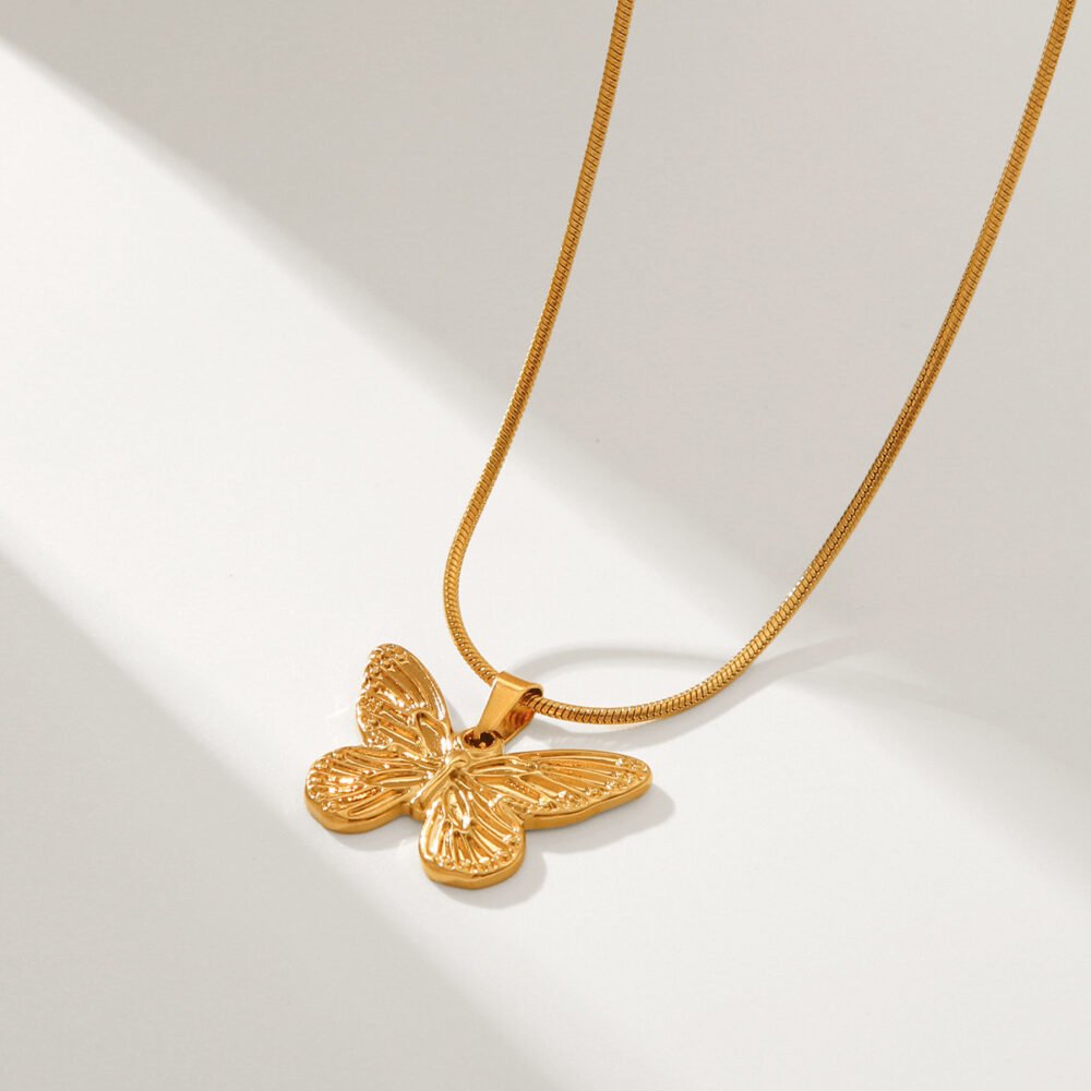 Stainless Steel Butterfly Necklace - Image 3