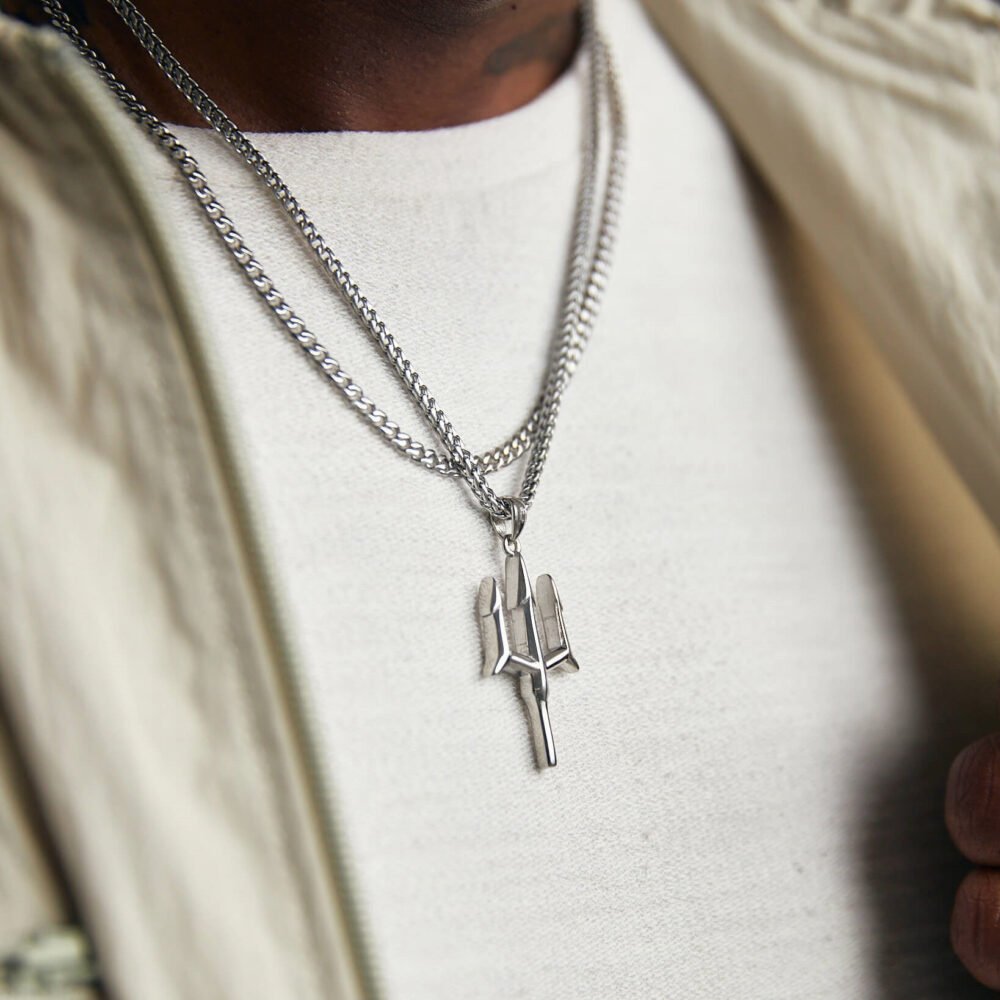 Trident Men'S Necklace Hip Hop Cuban Rap Street Pendant Accessories Men - Image 4