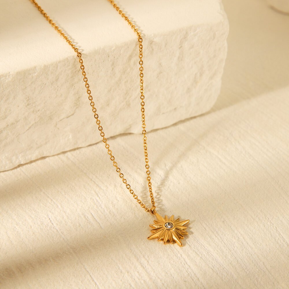 Stainless Steel Eight Pointed Star Necklace - Image 3