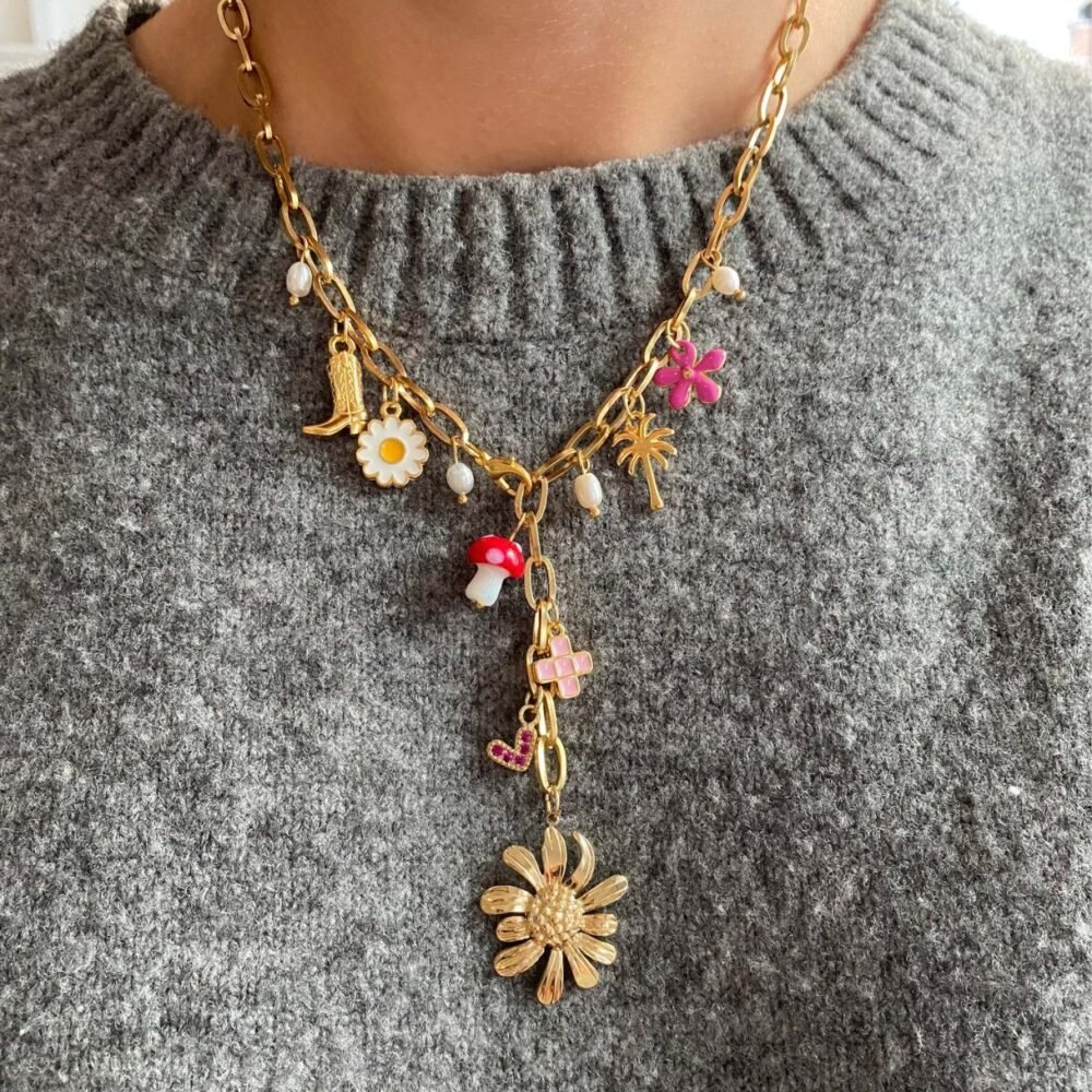 Boots Flower Pendant Pearl Diy Pendant - Image 2