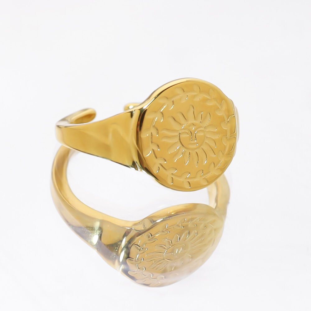 Open Sunflower Pattern Ring