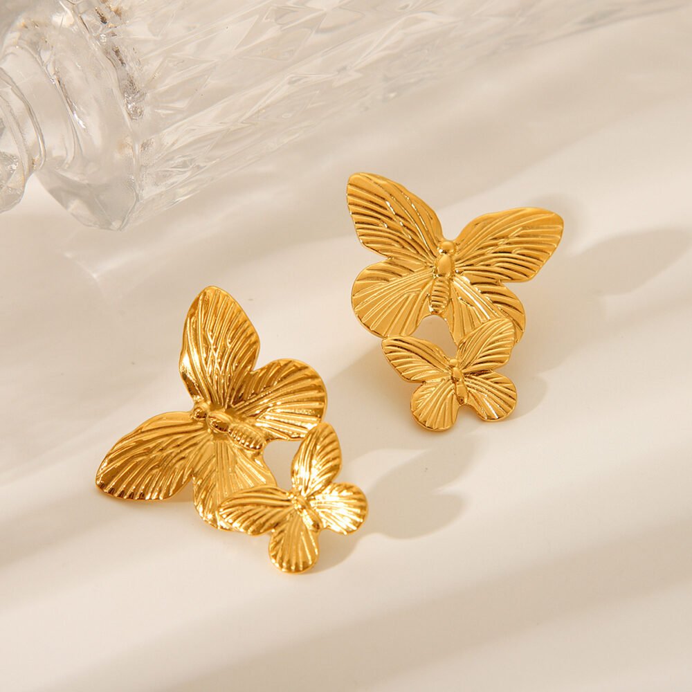 Butterfly Stainless Steel Earrings - Image 4