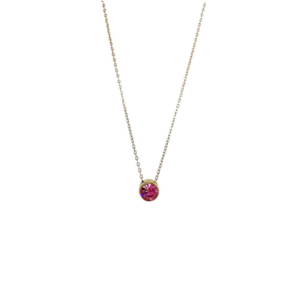 December birthstone necklace round perforated zircon necklace pendant - Image 5