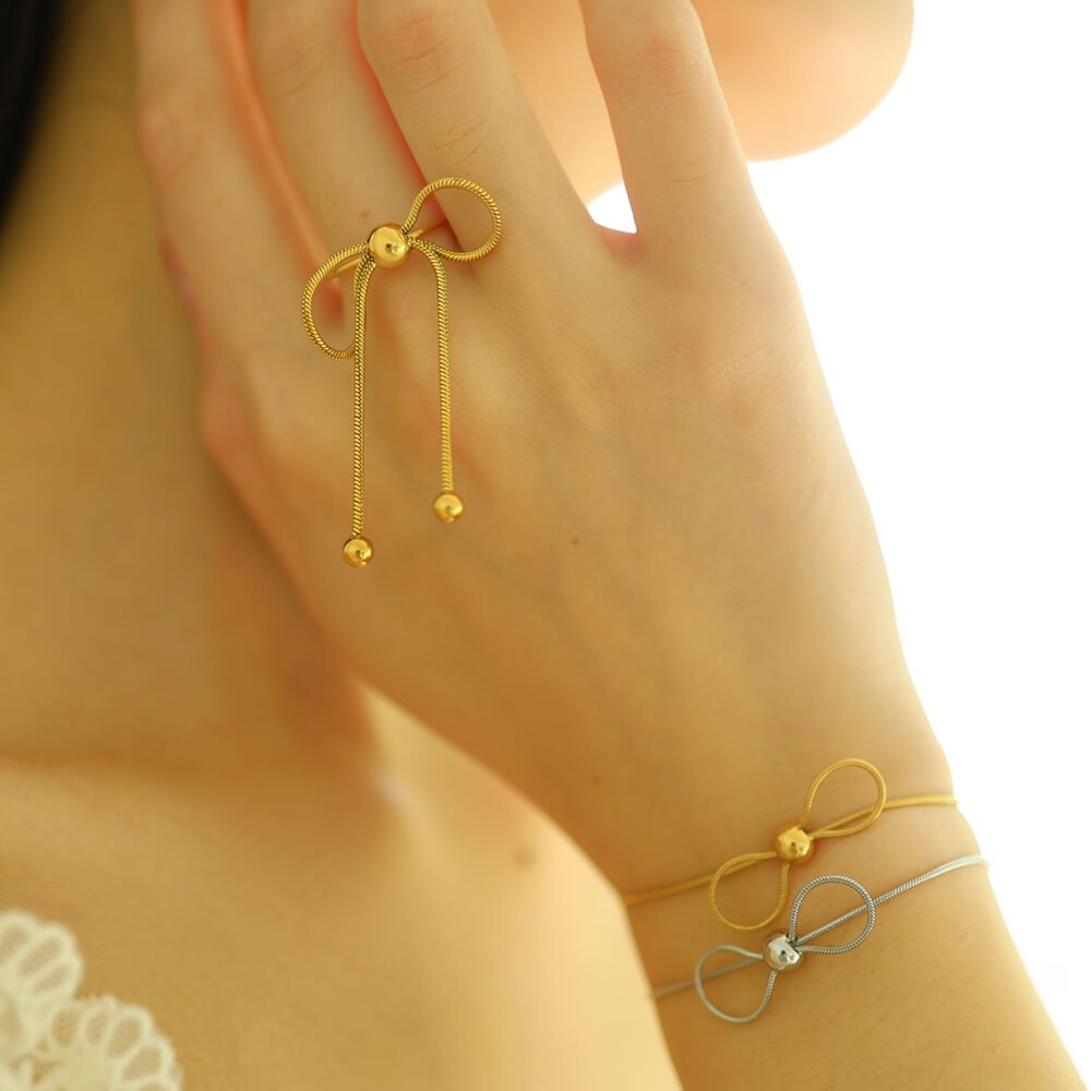 Butterfly Pull Butterfly Bracelet Ring Set