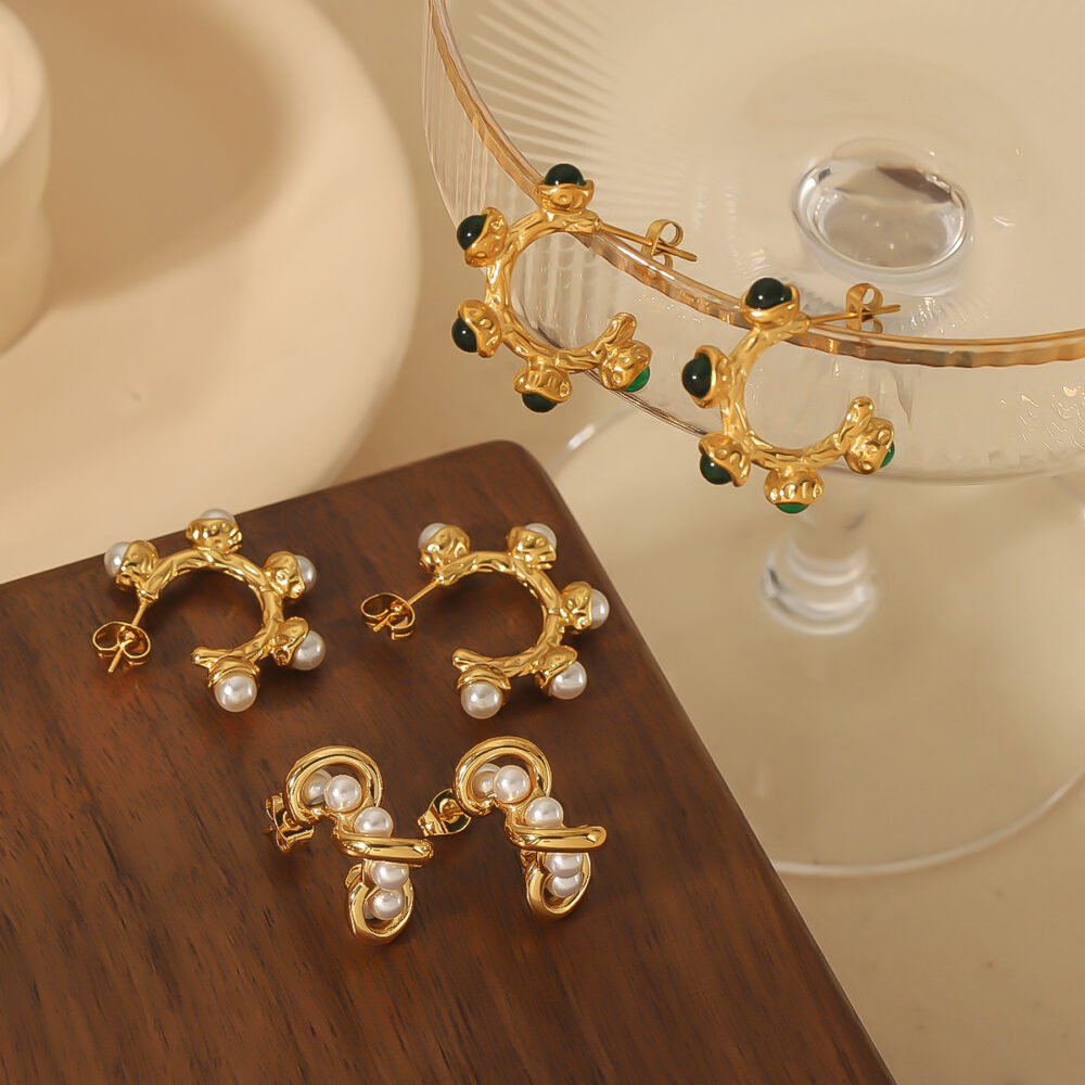 C-Shaped Stainless Steel Earrings