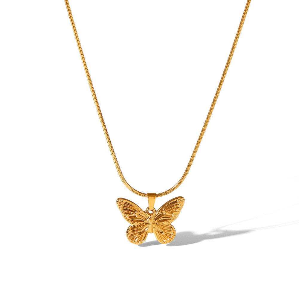 Stainless Steel Butterfly Necklace - Image 5