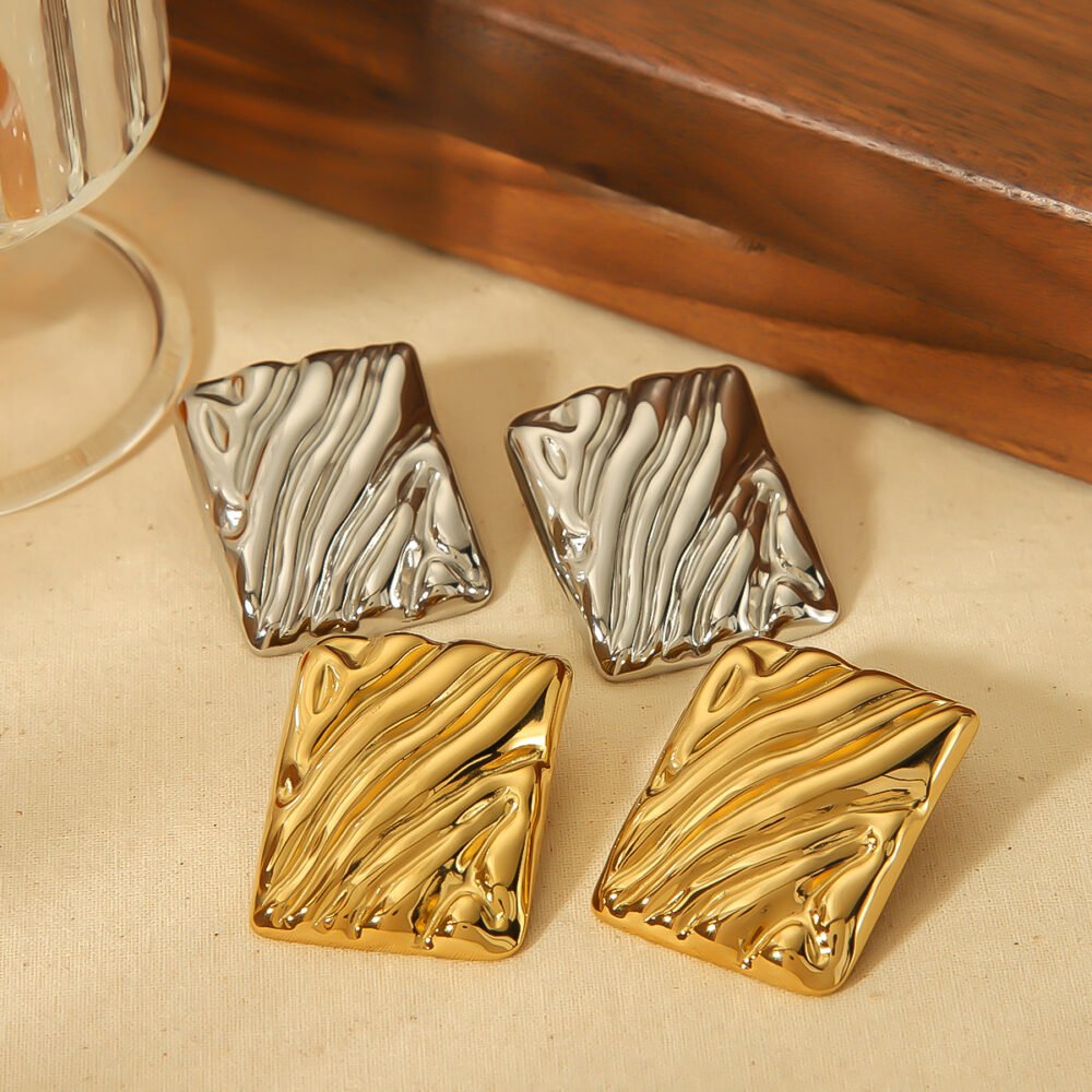 Wave Stainless Steel Earrings - Image 3