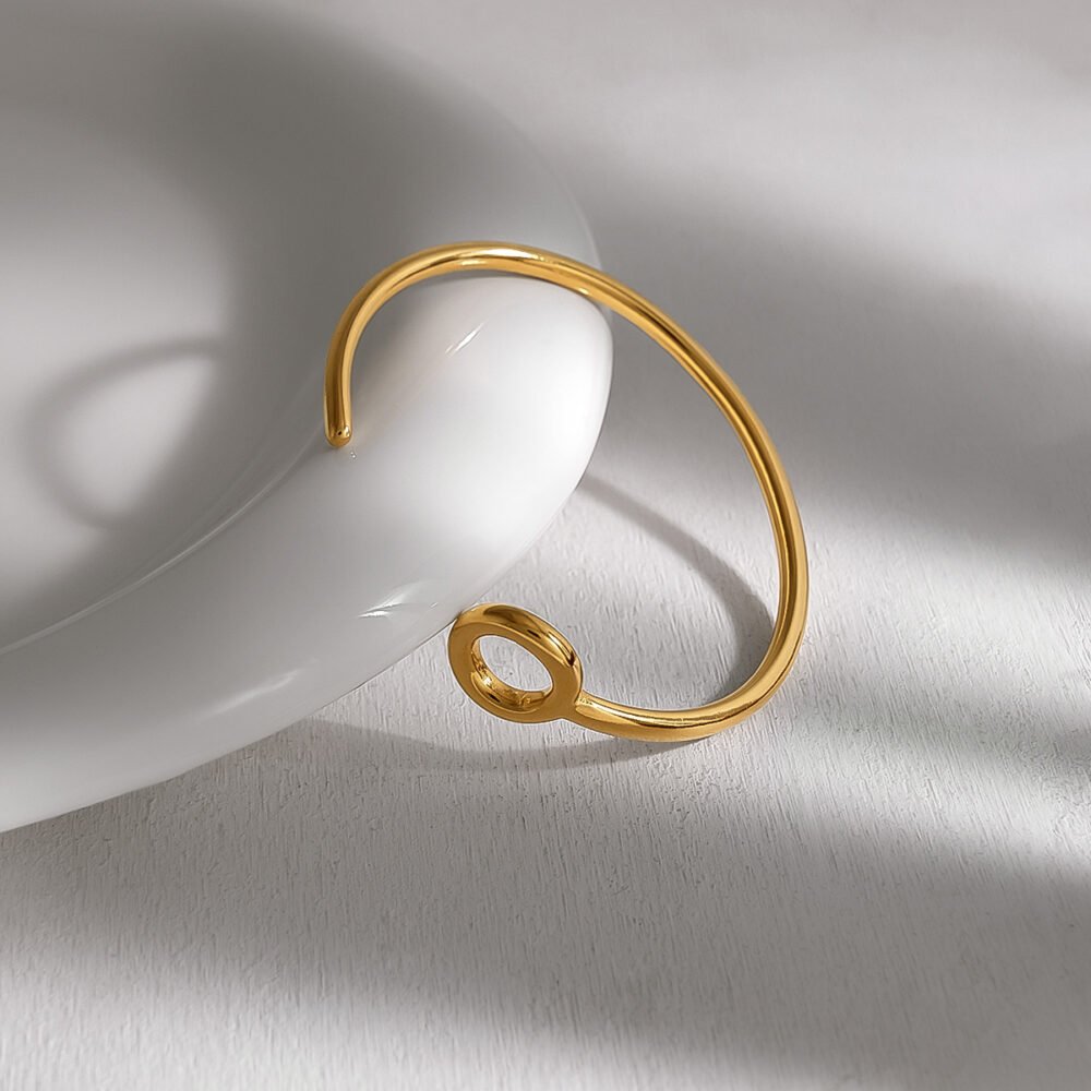 Minimalist O Shaped Adjustable Bangle - Image 3