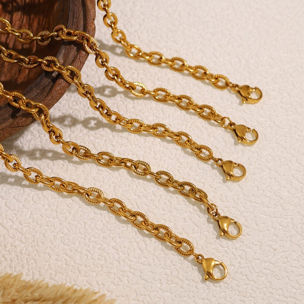 18K Gold Cross Thick Stainless Steel Bracelet - Image 3