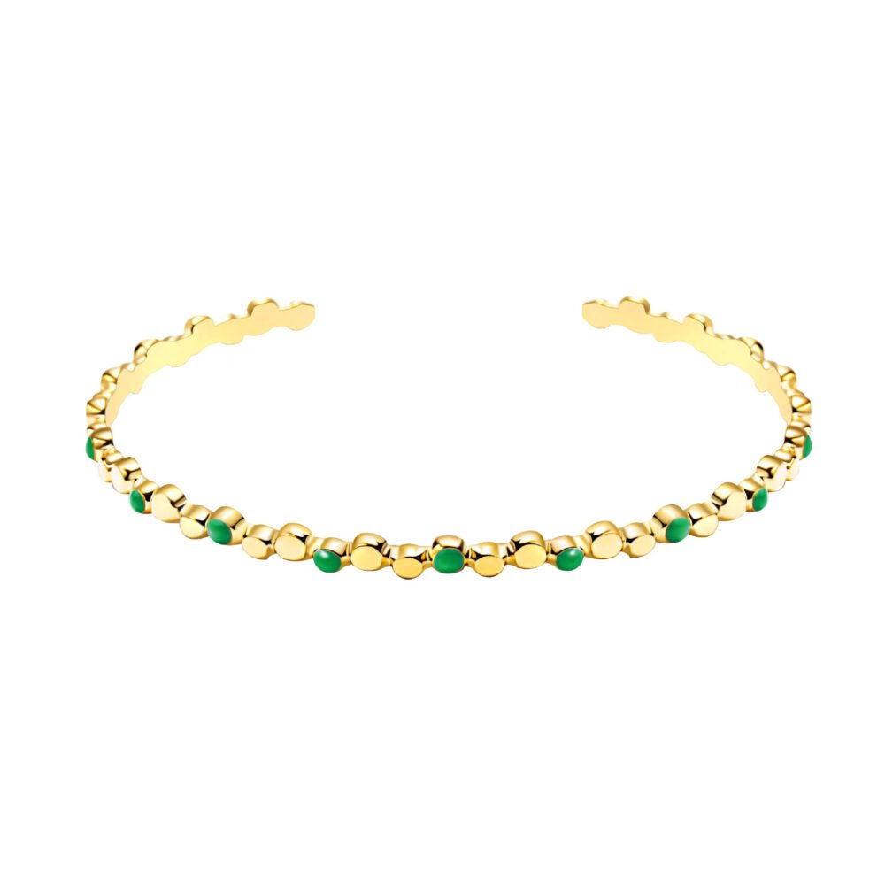 Multi-Color Oil Dripping Irregular Bangle - Image 5