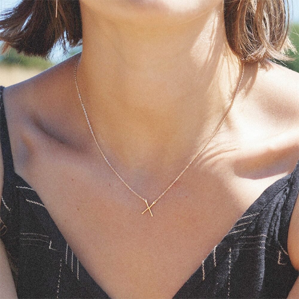 Necklace X letter pendant necklace clavicle chain
