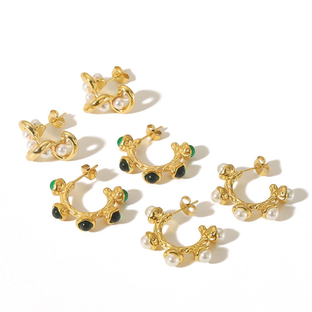 C-Shaped Stainless Steel Earrings - Image 5