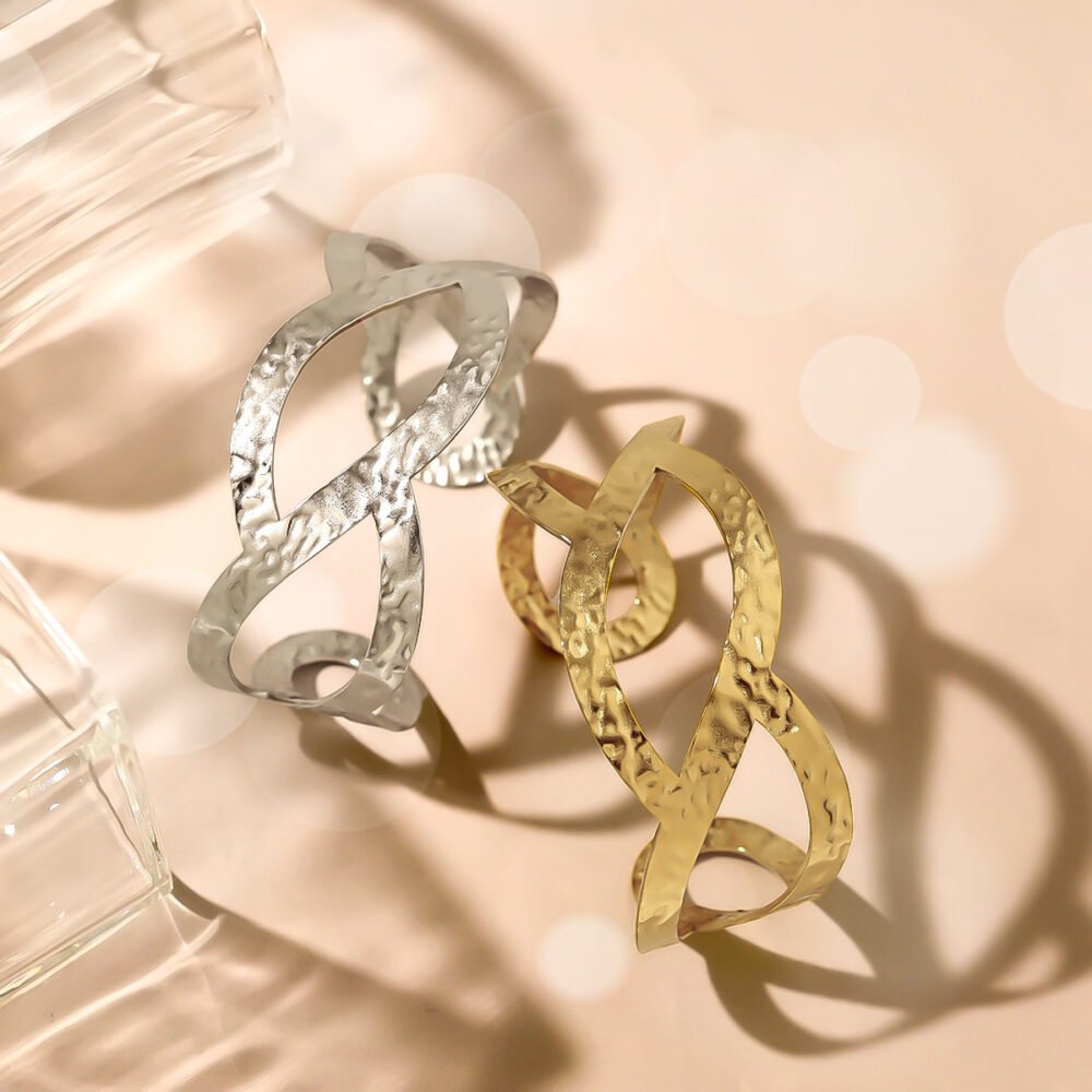 No Stainless Steel Irregular Hollow Winding Bracelet - Image 2