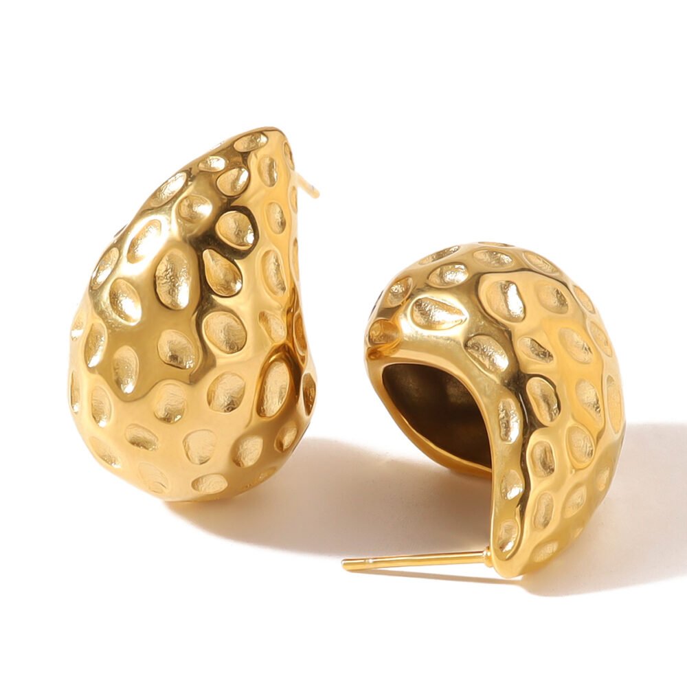Pleated Water Drop Geometric Earrings - Image 5