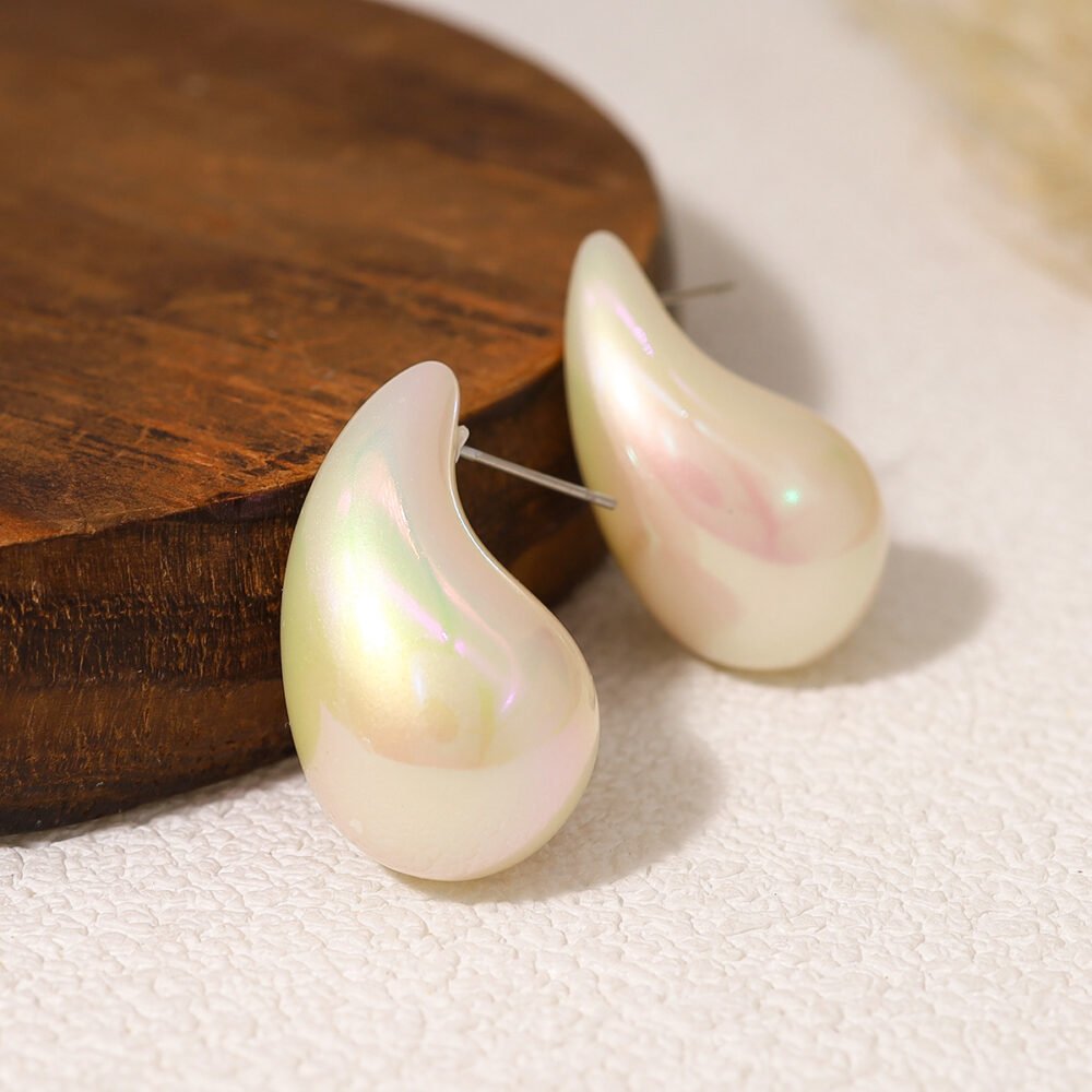 Water Drop Earrings Chubby Bean Ding Acrylic Earrings