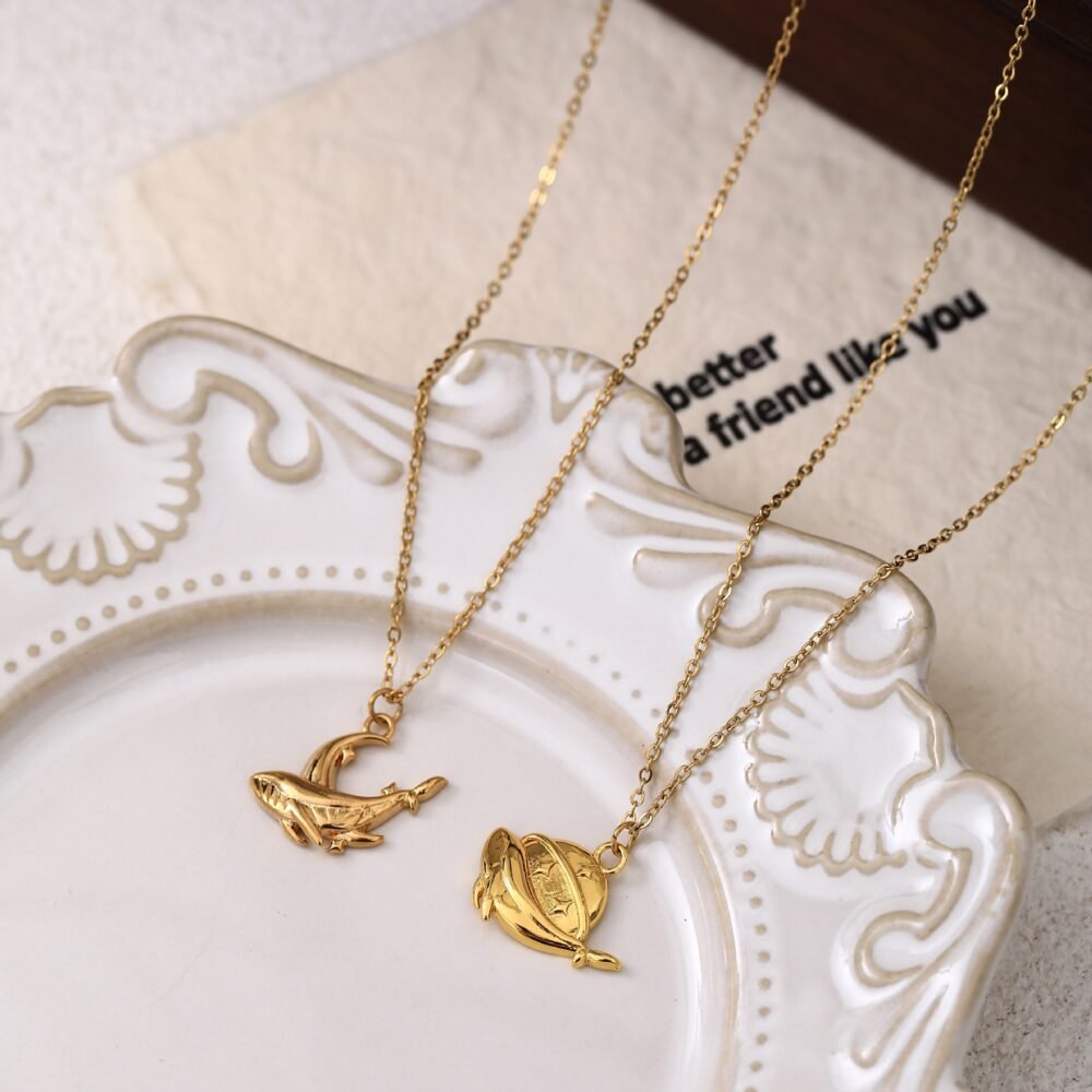 Sun And Moon Whale Necklace