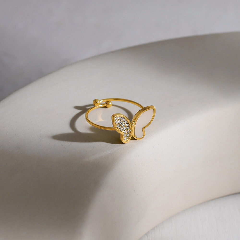 Butterfly White Shell Ring - Image 3