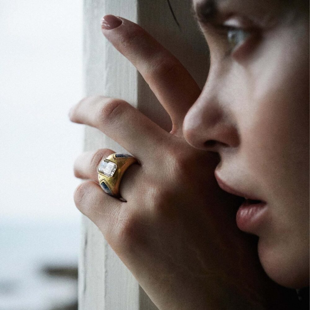 Love Marine Zirconium Painted Ring - Image 4