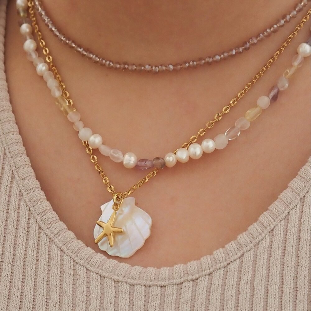 Beach Starfish Necklace Summer Love Conch Pendant Shell Diy Necklace - Image 3