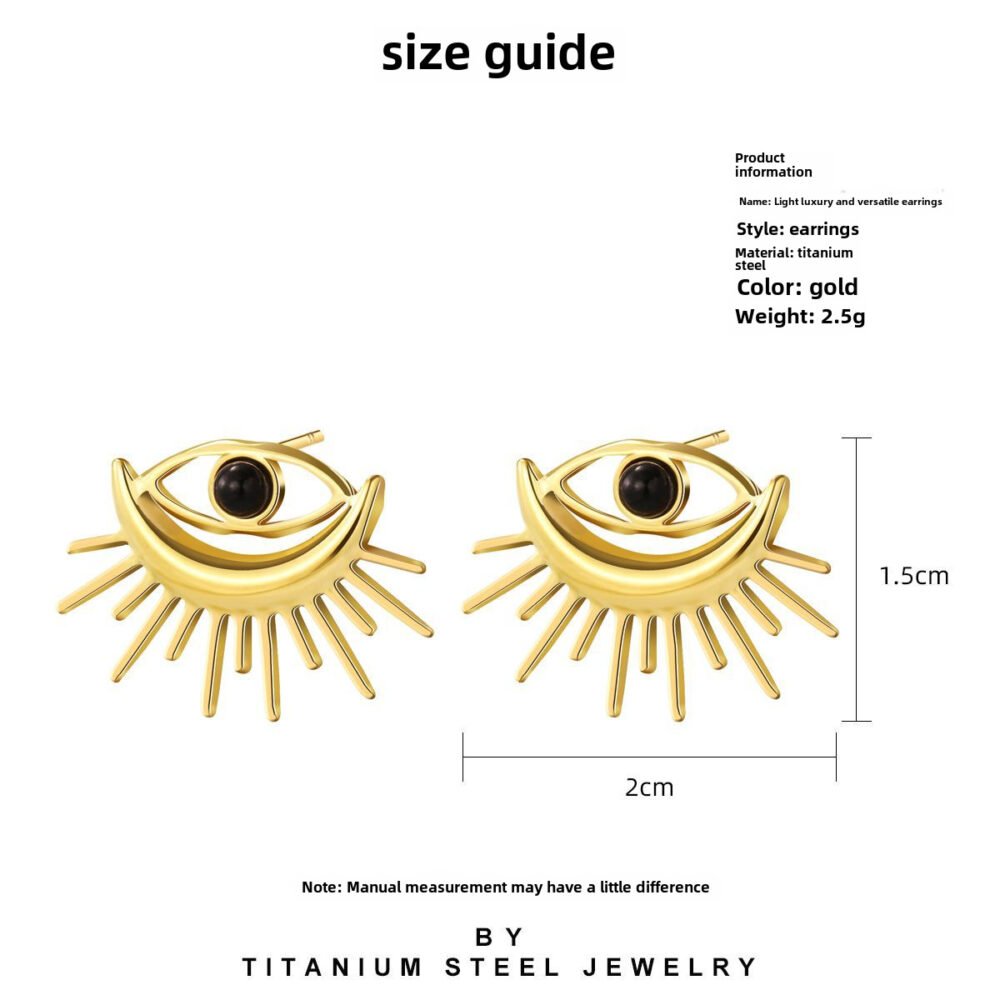 Devil'S Eye Natural Stone Stainless Steel Earrings - Image 4