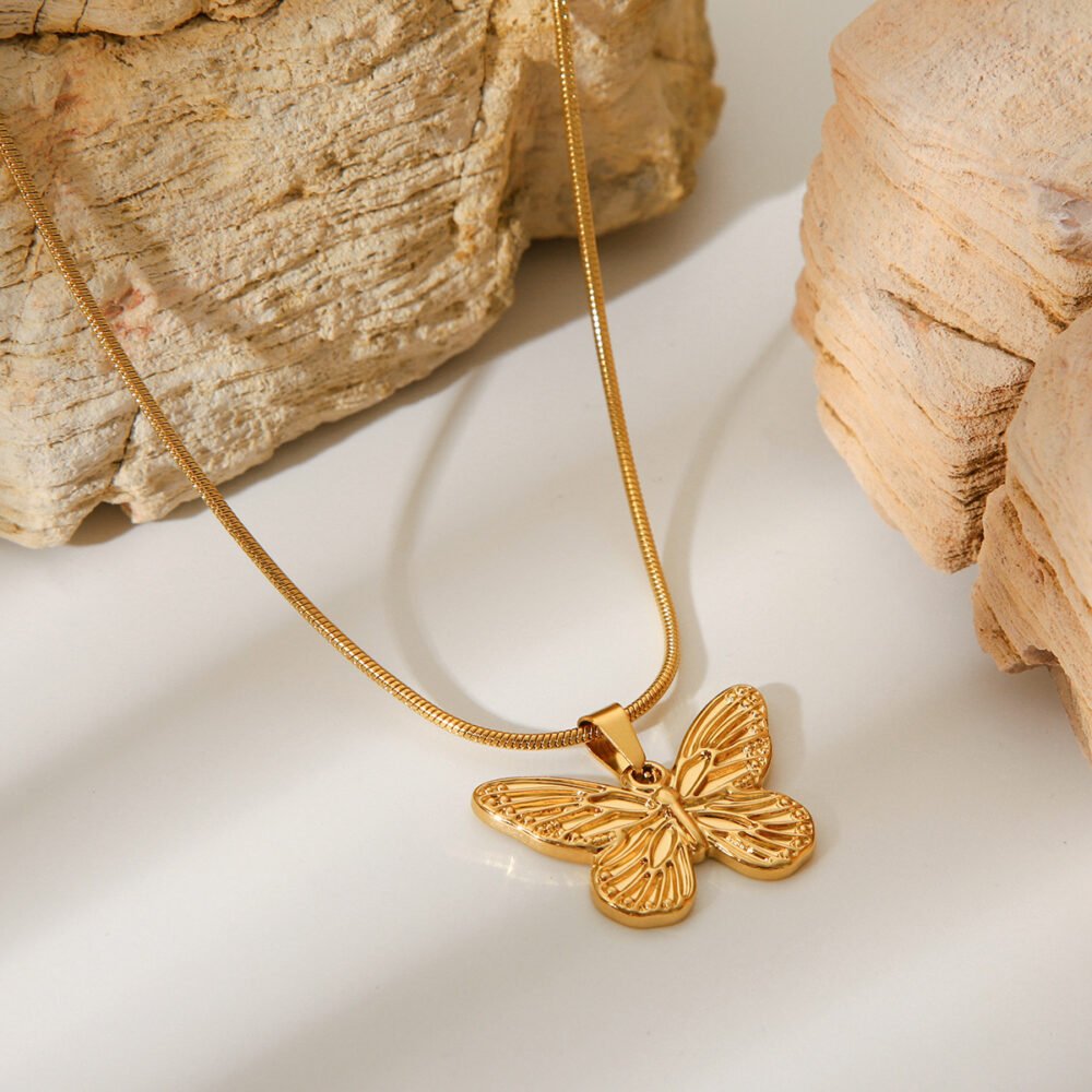 Stainless Steel Butterfly Necklace - Image 4