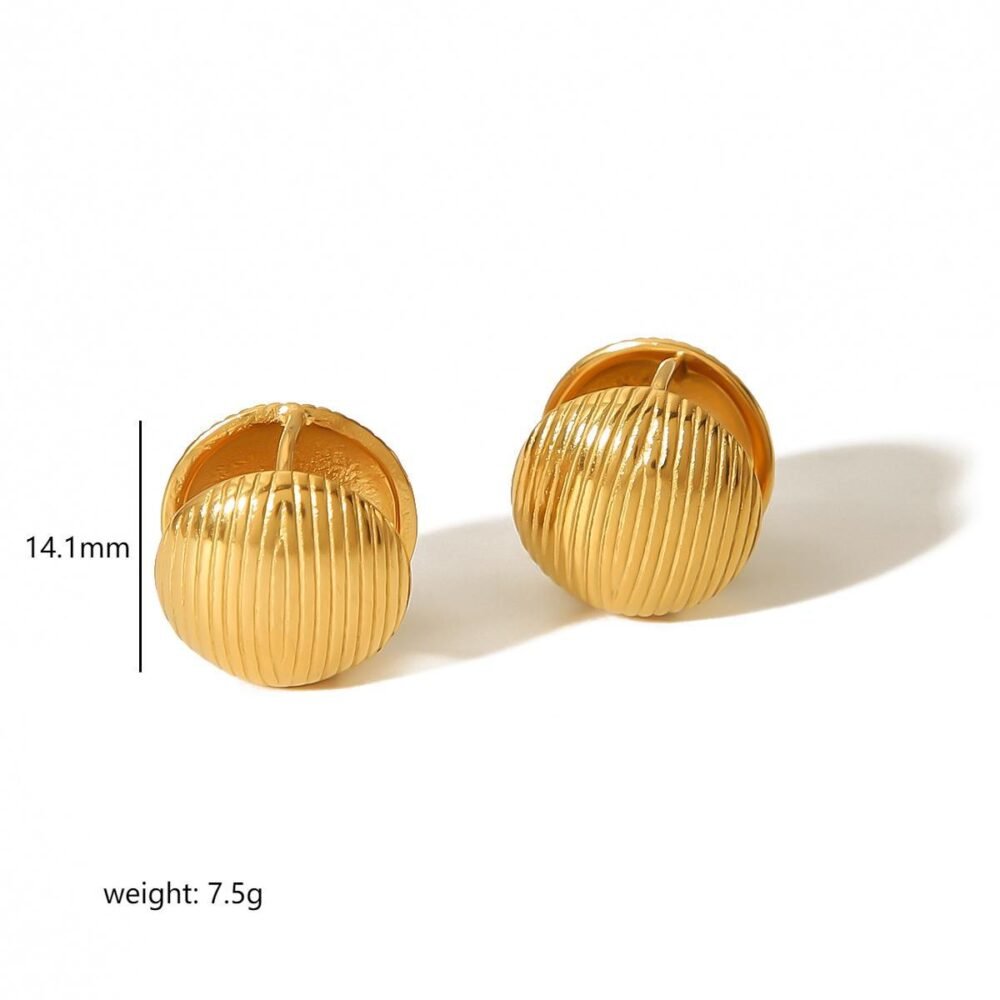 Fine-Grained Love Round Stainless Steel Earrings - Image 4