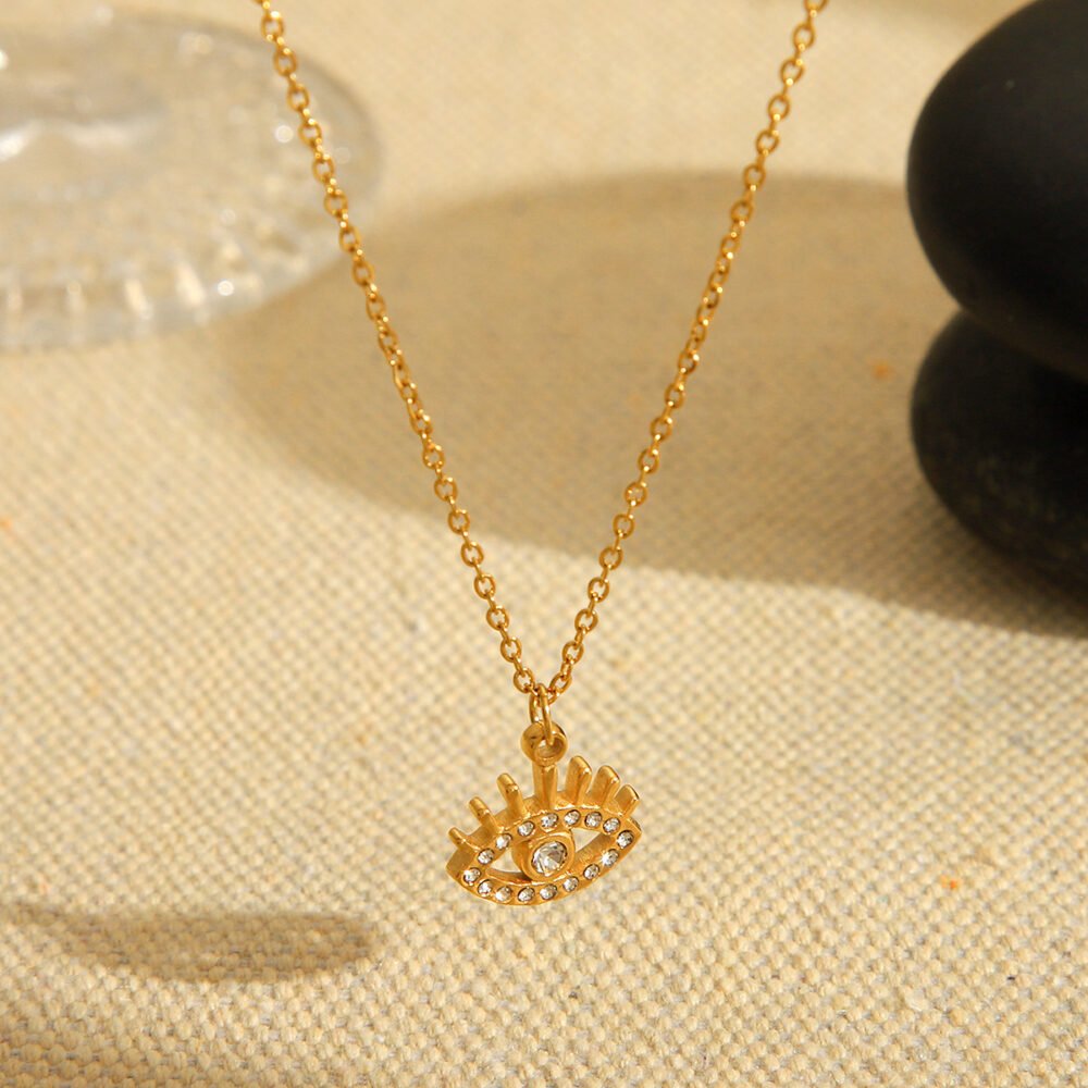 Stainless Steel Devil'S Eye Necklace