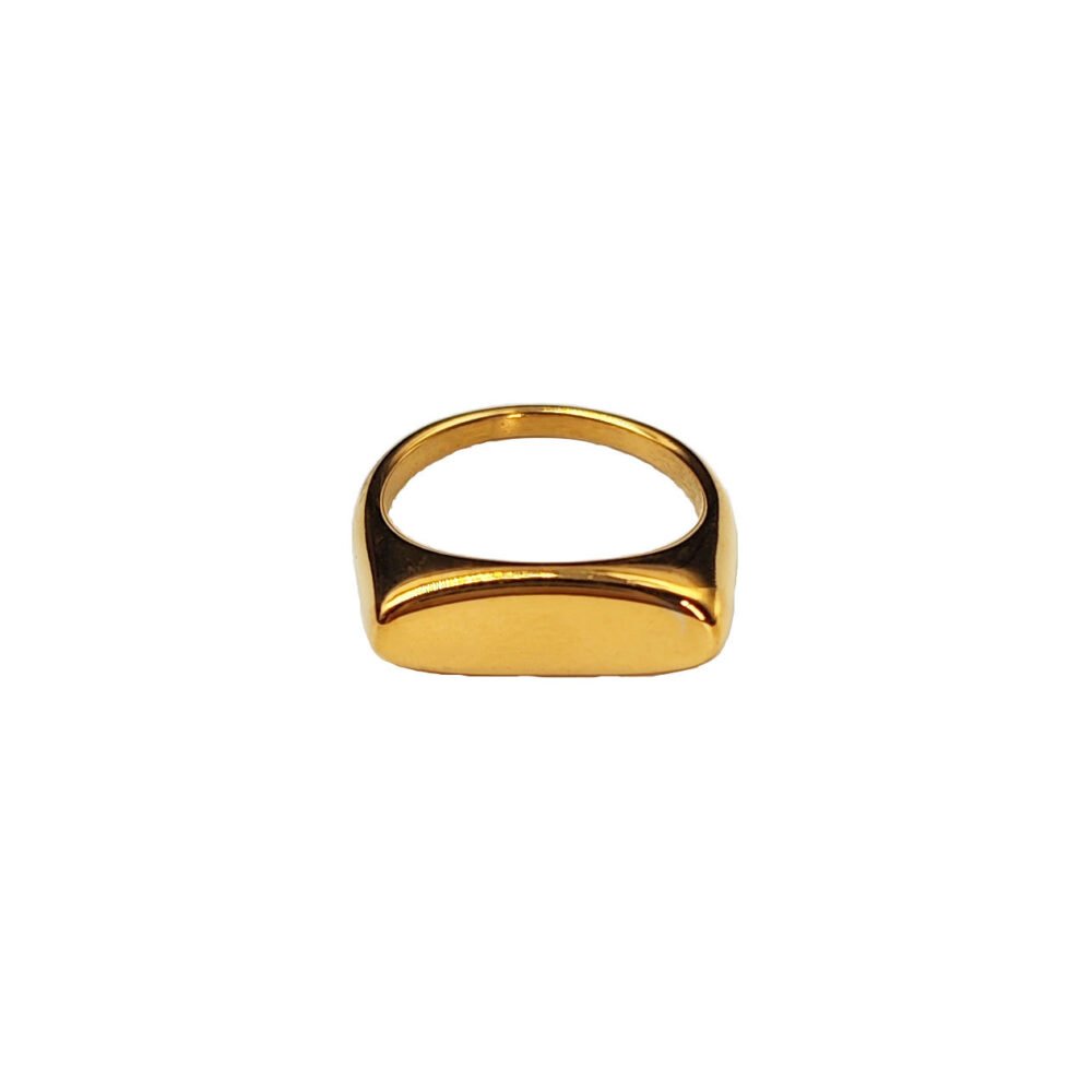 Enamel ring 18K gold rectangular ring - Image 5