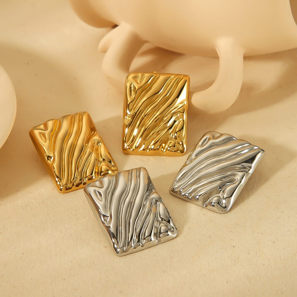 Wave Stainless Steel Earrings - Image 4