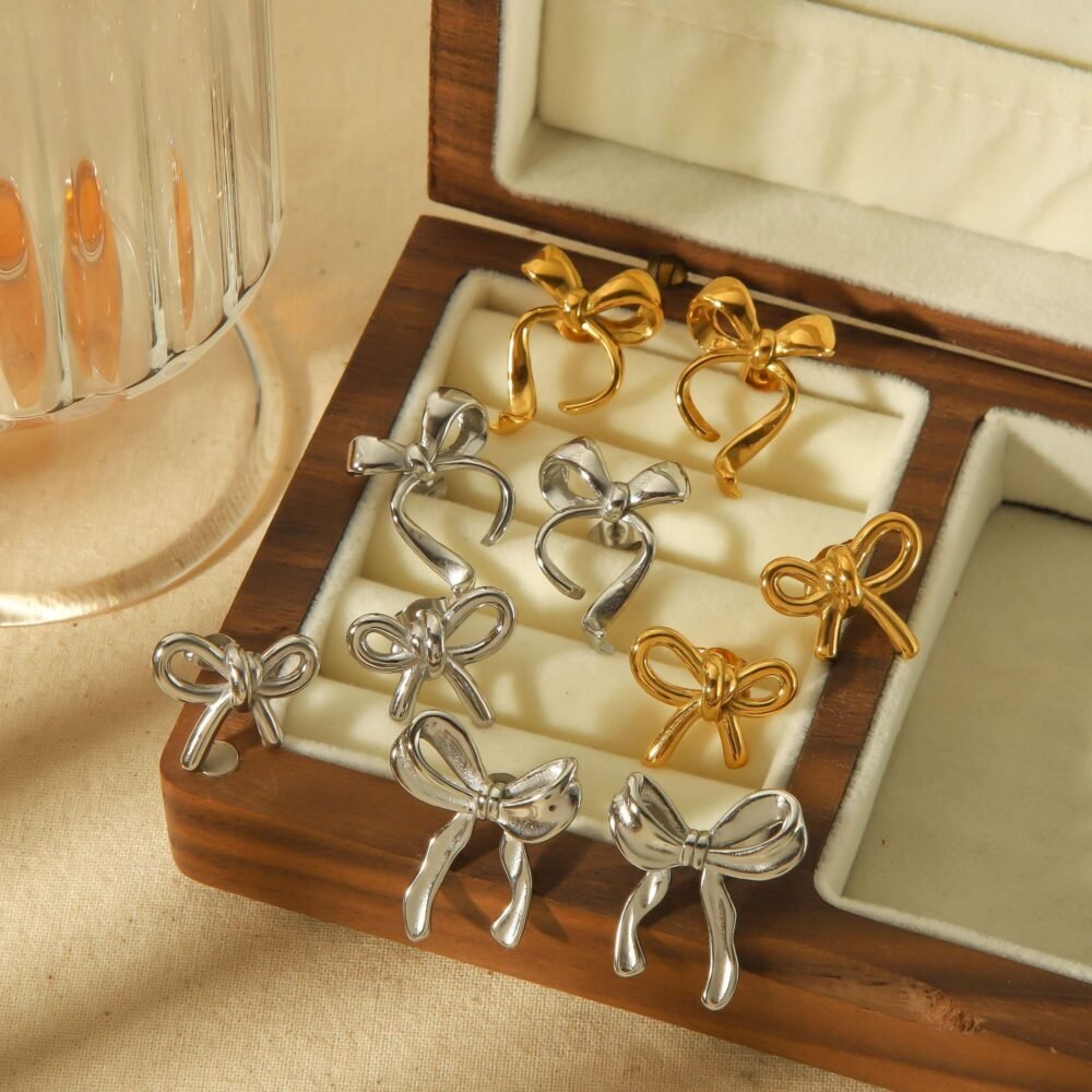 Bowknot Stainless Steel Earrings