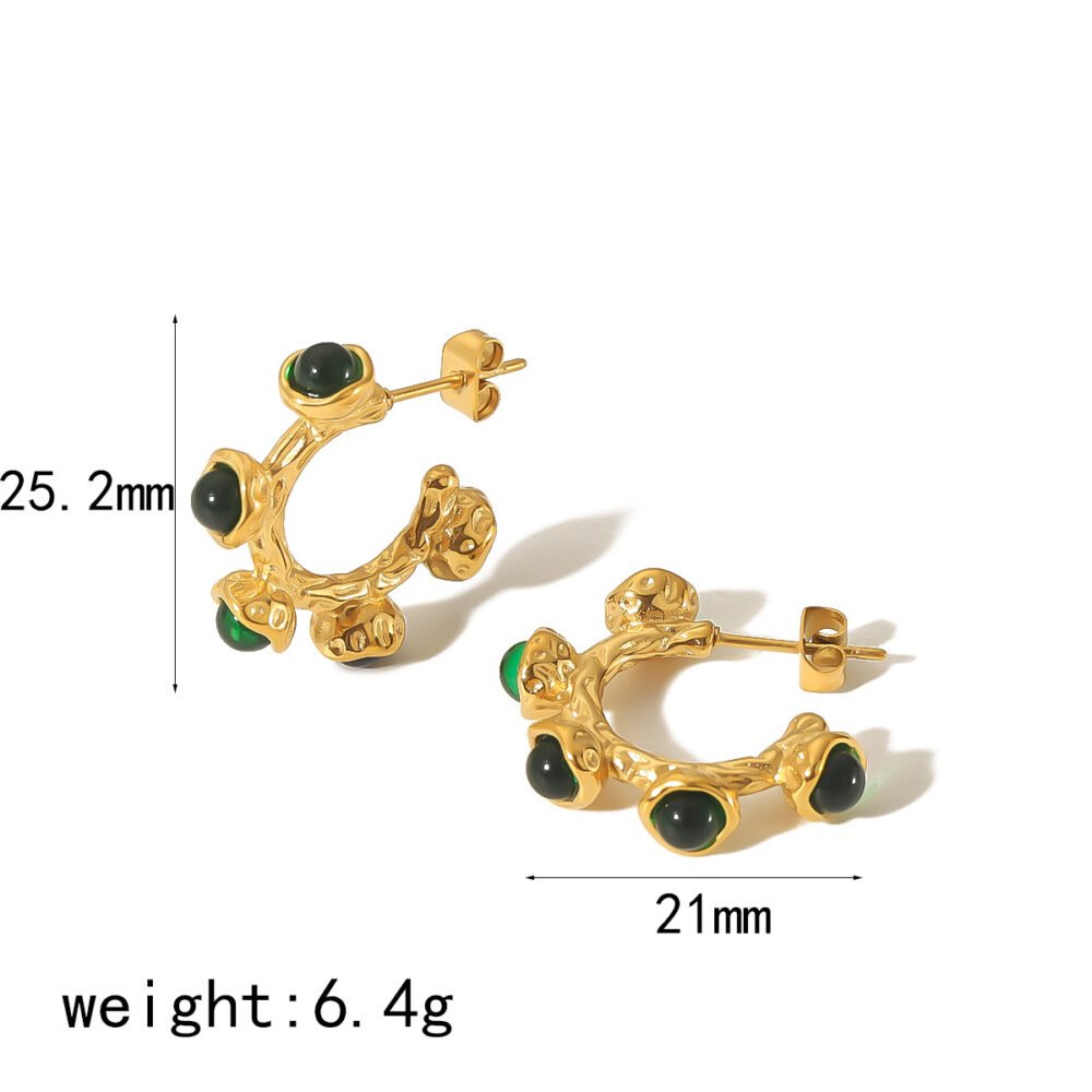 C-Shaped Stainless Steel Earrings - Image 3