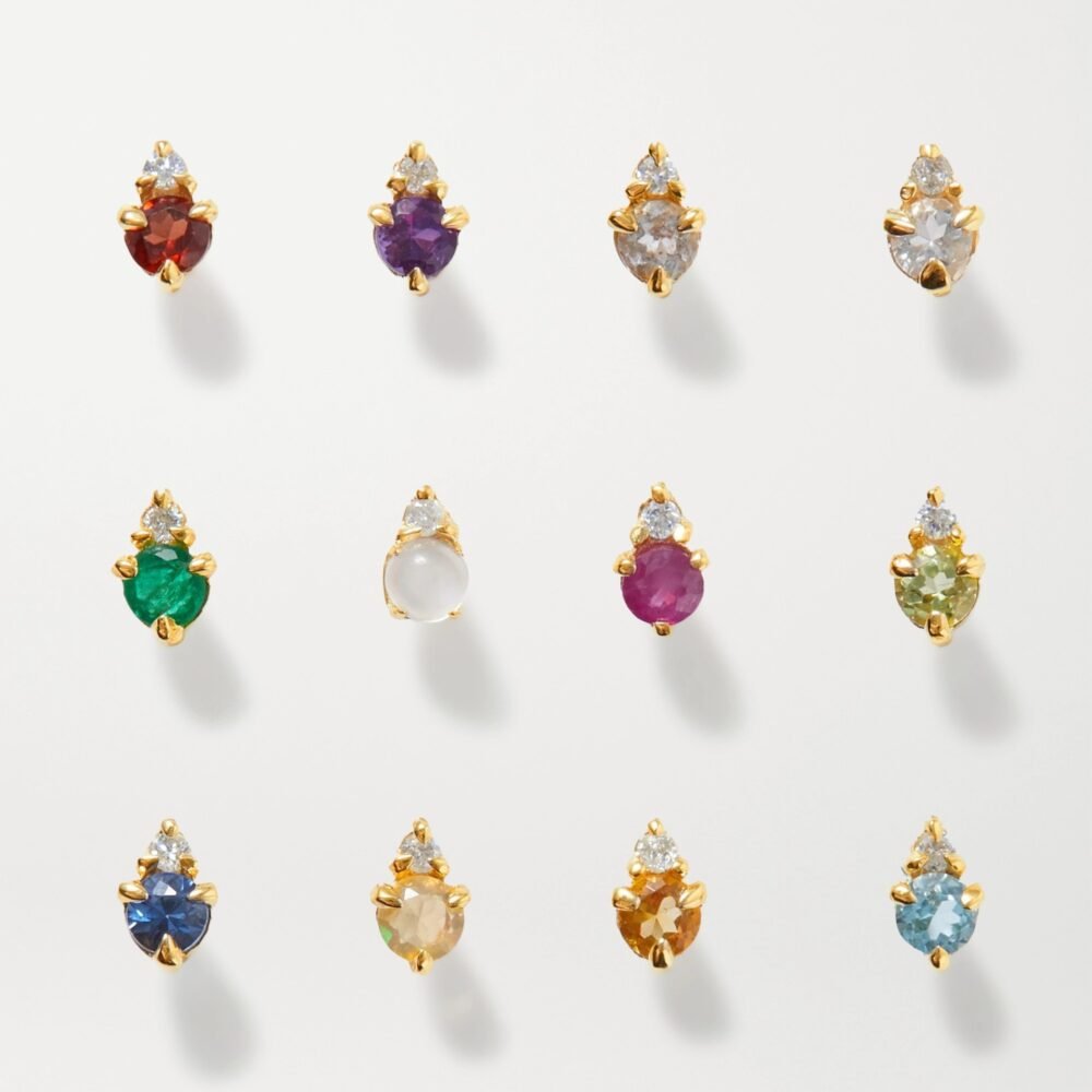 Twelve Birthday Stone Birthstone Earrings