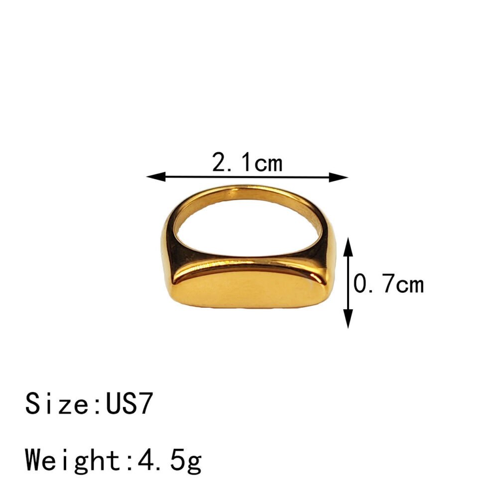 Enamel ring 18K gold rectangular ring - Image 4