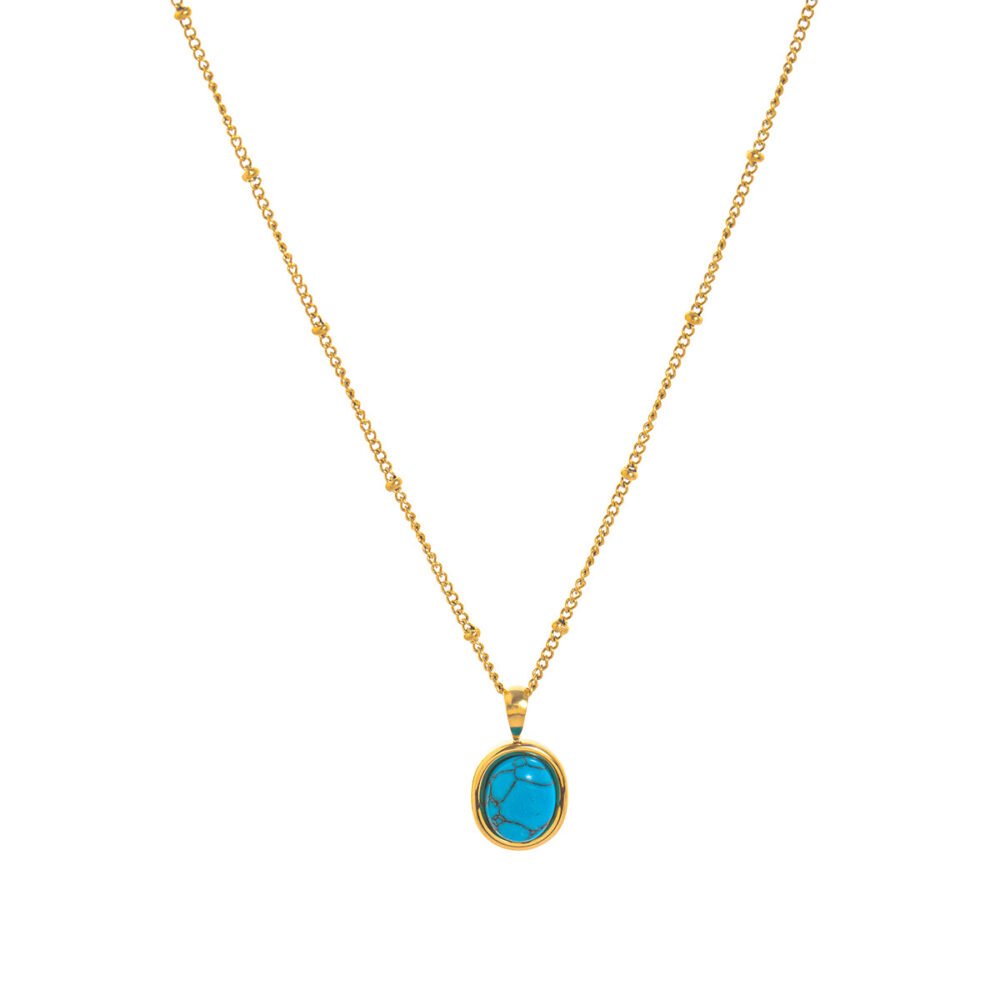 Natural Turquoise Pendant Necklace - Image 5