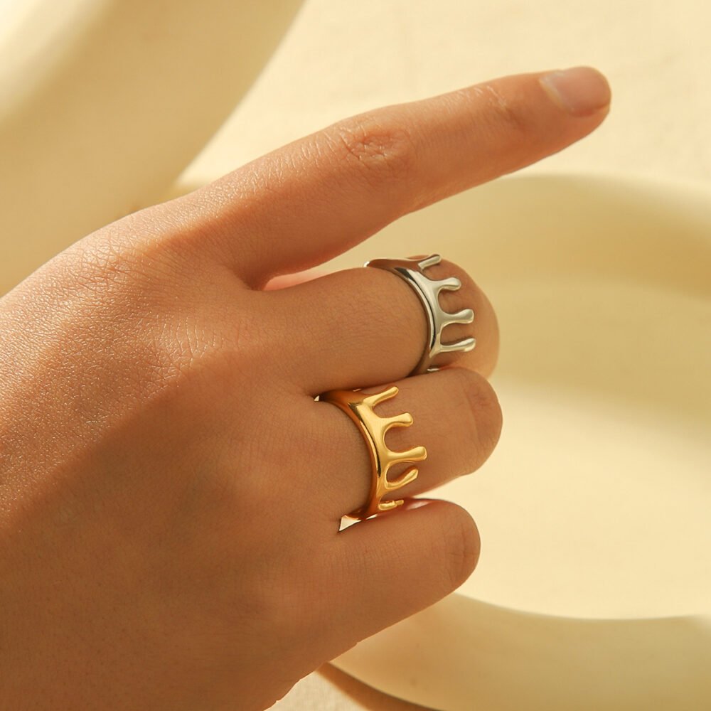 Lava Crown Stainless Steel Opening Ring