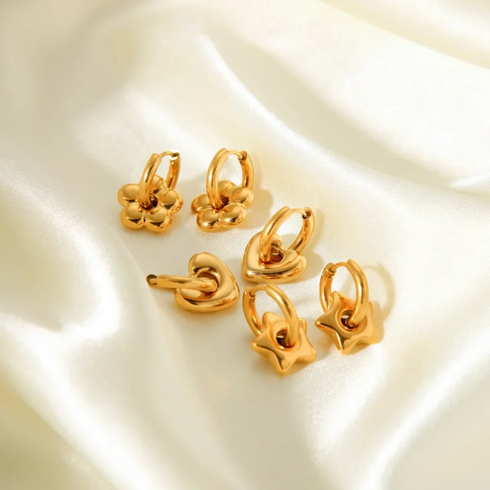 Stainless Steel Love Flower Earrings