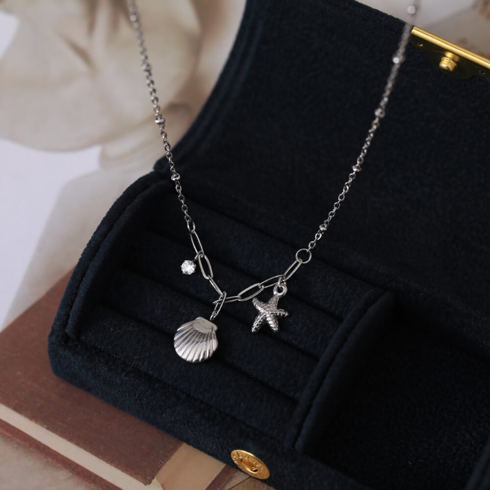 Marine Shell Starfish Pearl Necklace - Image 4