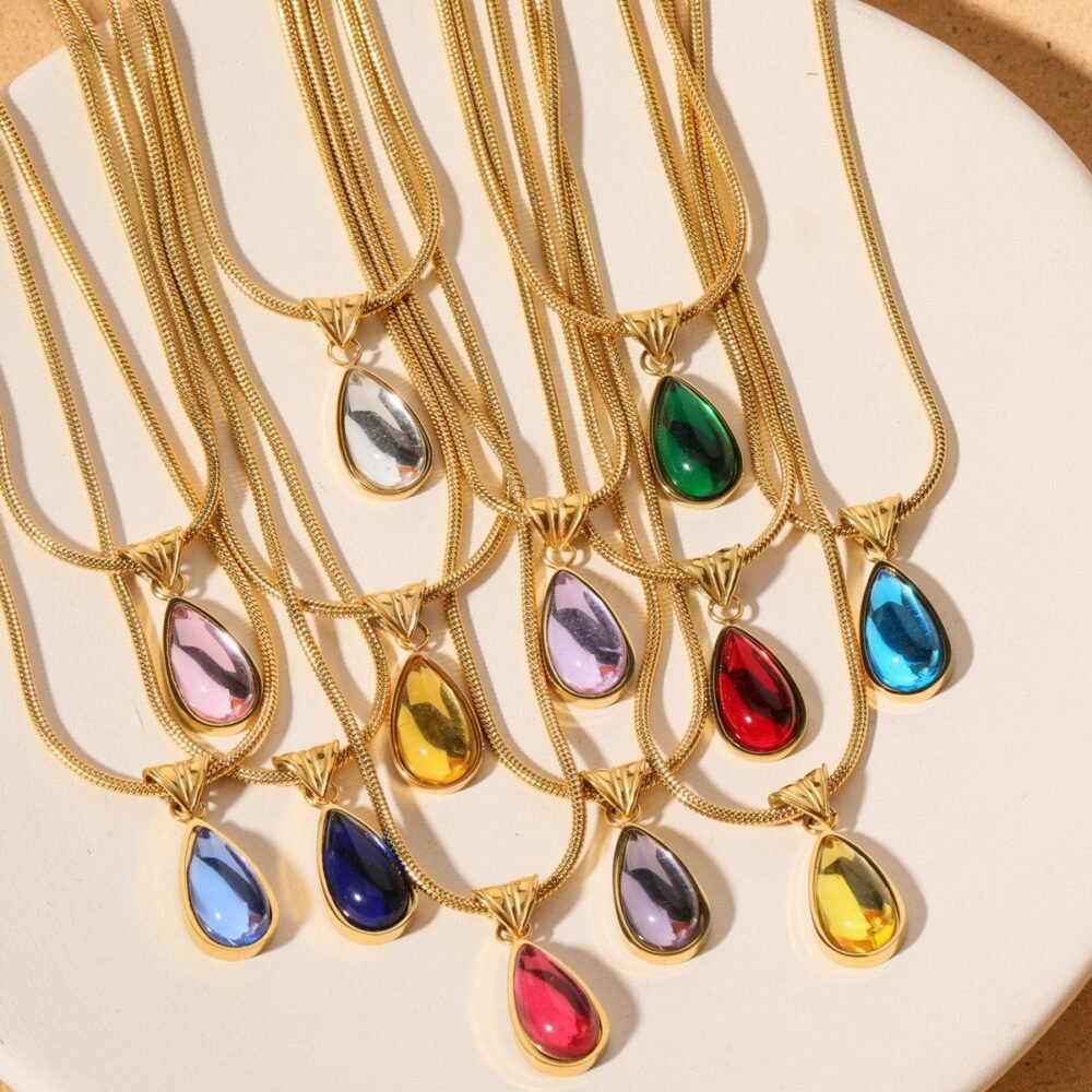 December Birthday Stone Necklace December Necklace Water Drop Pendant