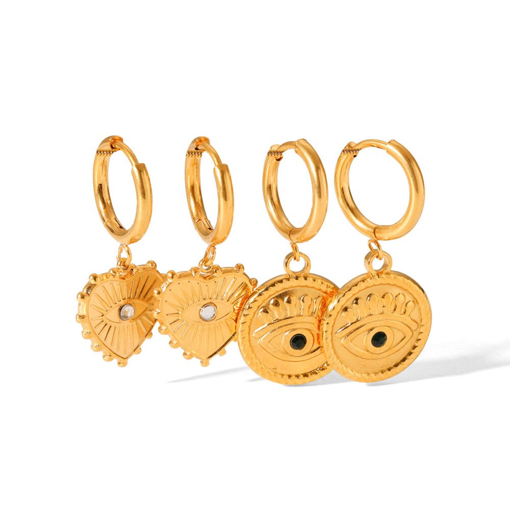 Stainless Steel Love Devil Eye Earrings - Image 5