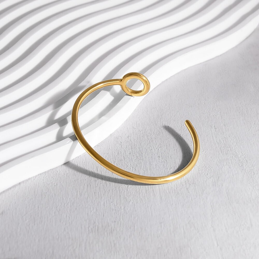 Minimalist O Shaped Adjustable Bangle - Image 4