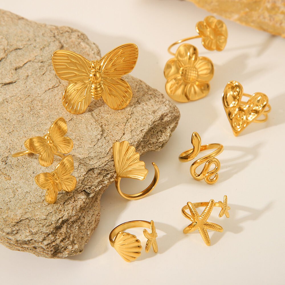 Butterfly Snake Heart Starfish Ring - Image 3
