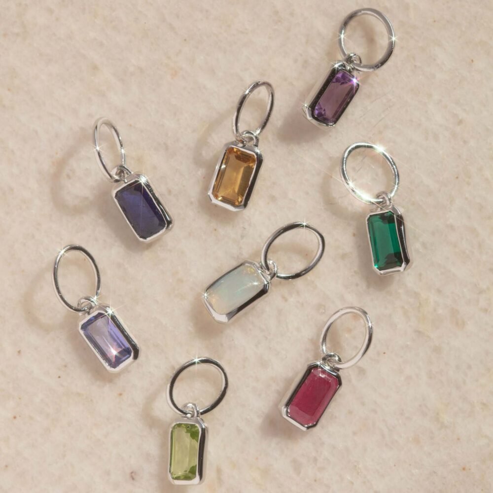 12 Birthday Stone Pendant Diy Accessories Necklace Twelve Birthday Stone Square Color Zircon Pendant - Image 2